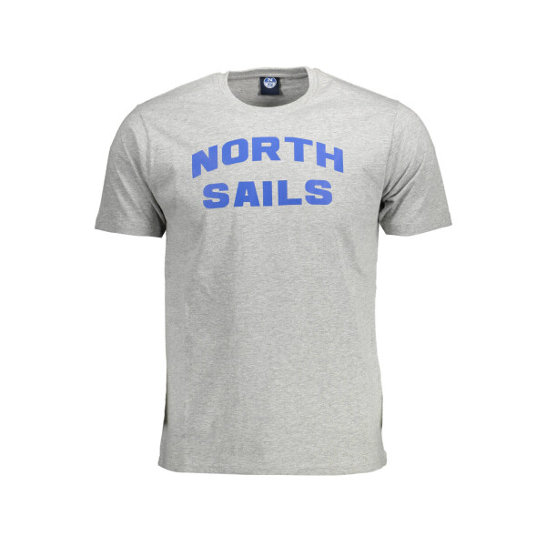 North Sails ανδρικό γκρι t-shirt με κοντά μανίκια και λογότυπο