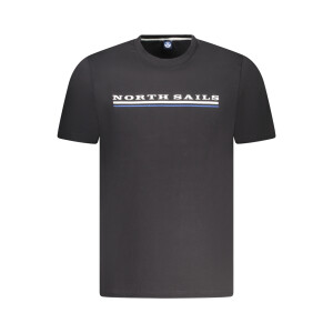 North Sails ανδρικό μαύρο T-shirt με κοντά μανίκια και λογότυπο