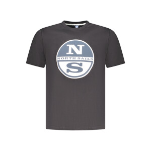 North Sails ανδρικό μαύρο t-shirt με κοντά μανίκια και λογότυπο