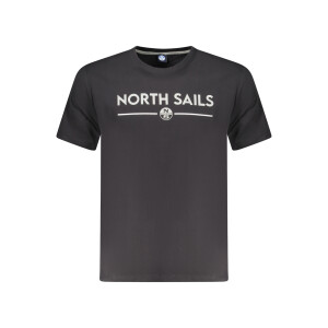 North Sails ανδρικό μαύρο t-shirt με κοντά μανίκια και λογότυπο