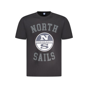 North Sails ανδρικό μαύρο T-shirt με κοντά μανίκια και λογότυπο