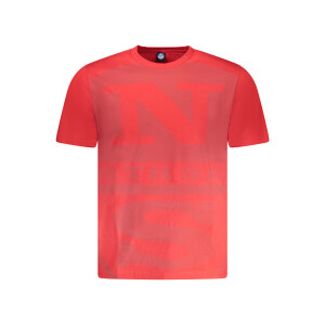 North Sails Ανδρικό Κόκκινο T-shirt με στρογγυλή λαιμόκοψη και λογότυπο