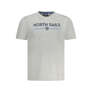 North Sails ανδρικό γκρι t-shirt με κοντά μανίκια και λογότυπο
