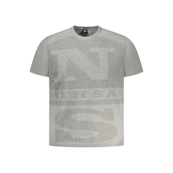 North Sails ανδρικό γκρι t-shirt με στρογγυλή λαιμόκοψη και print λογότυπο