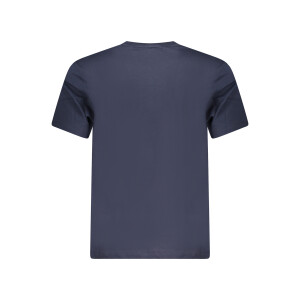 Guess Jeans Ανδρικό Μπλε T-shirt με στρογγυλή λαιμόκοψη και τσέπη