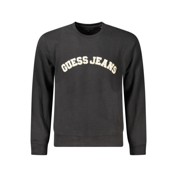 Guess Jeans ανδρικό φούτερ σε μαύρο χρώμα με στρογγυλή λαιμόκοψη