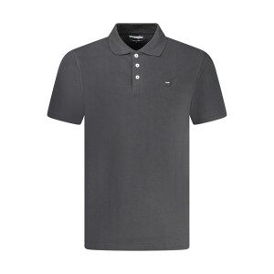 WRANGLER Ανδρική Μαύρη Polo Μπλούζα με κοντά μανίκια και λογότυπο