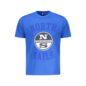 North Sails ανδρικό μπλε T-shirt με στρογγυλή λαιμόκοψη και λογότυπο