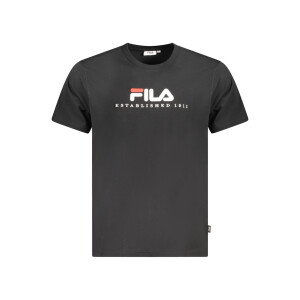 FILA Ανδρικό Μαύρο T-shirt με στρογγυλή λαιμόκοψη