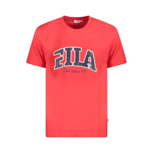 FILA Ανδρικό Κόκκινο T-shirt με στρογγυλή λαιμόκοψη και λογότυπο