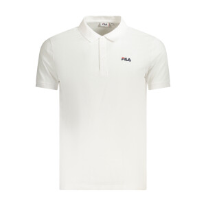 FILA Ανδρική Λευκή Polo Μπλούζα με κοντά μανίκια και κεντημένο λογότυπο