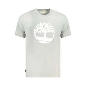 Timberland ανδρικό t-shirt σε γκρι χρώμα με κοντά μανίκια και λογότυπο