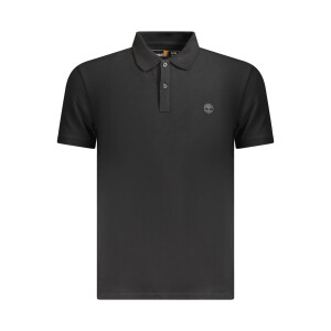 Timberland Ανδρική Μαύρη Polo Μπλούζα με κοντά μανίκια και κεντημένο λογότυπο