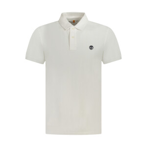 Timberland Ανδρική Λευκή Polo Μπλούζα με κοντά μανίκια
