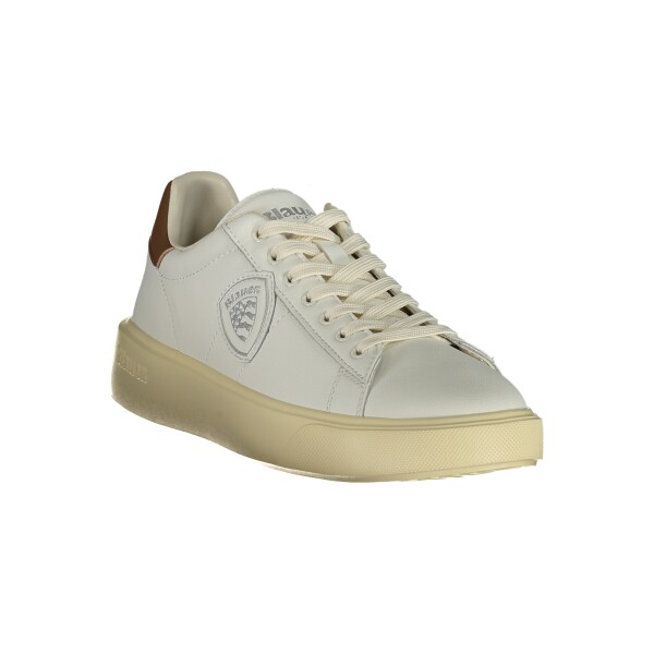Blauer ανδρικά sneakers σε λευκό χρώμα με καφέ λεπτομέρειες