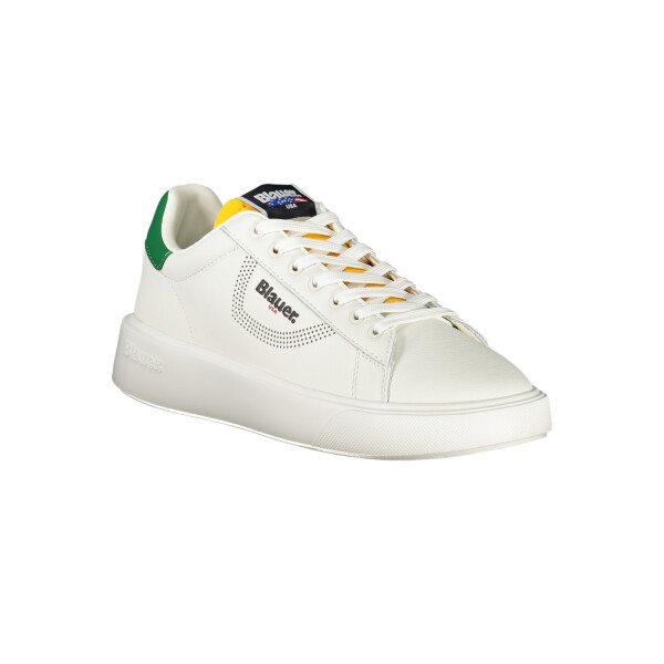 Blauer ανδρικά sneakers σε λευκό χρώμα με πράσινες λεπτομέρειες