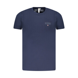 ACCADEMIA MILITARE Ανδρικό Μπλε T-shirt με κοντά μανίκια και λογότυπο