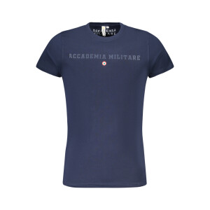 ACCADEMIA MILITARE ανδρικό μπλε t-shirt με κοντά μανίκια και λογότυπο