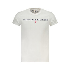 ACCADEMIA MILITARE Ανδρικό Λευκό T-shirt με στρογγυλή λαιμόκοψη και λογότυπο