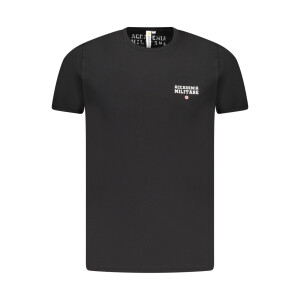 Accademia Militare Ανδρικό Μαύρο T-shirt με κοντά μανίκια και λογότυπο