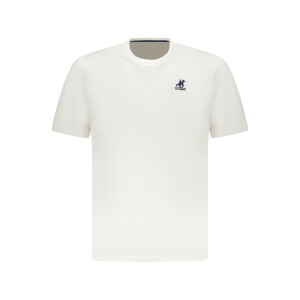 U.S. GRAND ανδρικό λευκό t-shirt με στρογγυλή λαιμόκοψη και κεντημένο λογότυπο