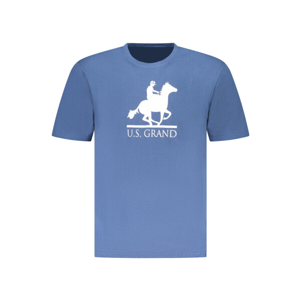 U.S. GRAND ανδρικό t-shirt σε μπλε χρώμα με στρογγυλή λαιμόκοψη και print