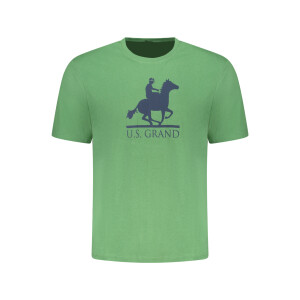 U.S. GRAND ανδρικό πράσινο t-shirt με στρογγυλή λαιμόκοψη και print λογότυπο