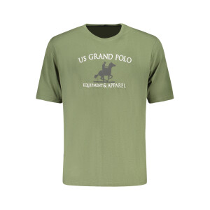 U.S. GRAND Ανδρικό Πράσινο T-shirt με στρογγυλή λαιμόκοψη και λογότυπο