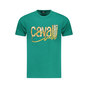 CAVALLI CLASS Ανδρικό Πράσινο T-Shirt με κοντά μανίκια και λογότυπο