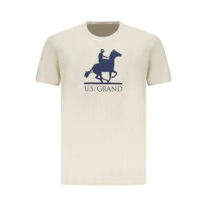 U.S. GRAND Ανδρικό Μπεζ T-shirt με στρογγυλή λαιμόκοψη και print