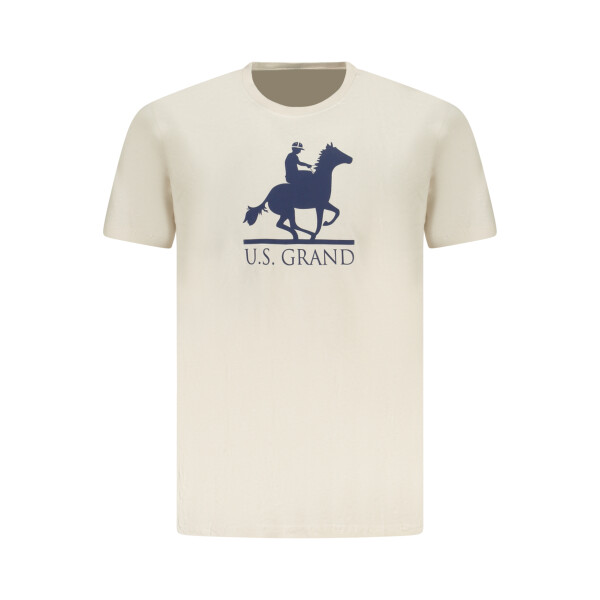 U.S. GRAND Ανδρικό Μπεζ T-shirt με στρογγυλή λαιμόκοψη και print
