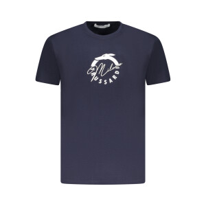 Trussardi ανδρικό t-shirt σε μπλε χρώμα με κοντά μανίκια και λογότυπο