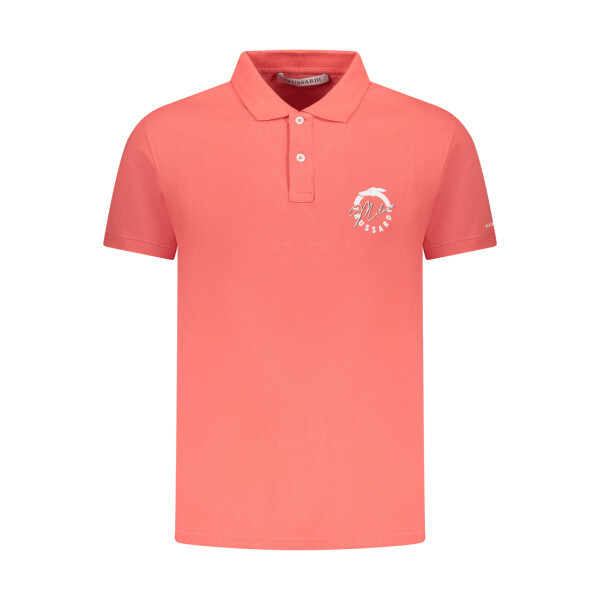 Trussardi Ανδρική Ροζ Polo Μπλούζα με κοντά μανίκια και λογότυπο