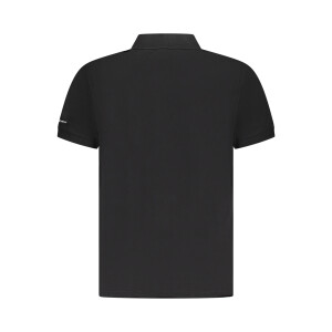Trussardi ανδρική polo μπλούζα σε μαύρο χρώμα με κοντά μανίκια και λογότυπο