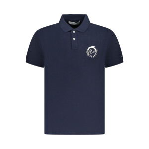 Trussardi Ανδρική Μπλε Polo Μπλούζα με κοντά μανίκια και λογότυπο
