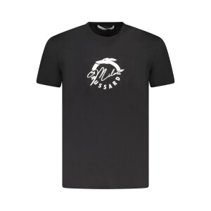 Trussardi ανδρικό μαύρο T-shirt με κοντά μανίκια και λογότυπο