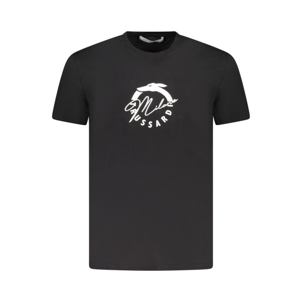 Trussardi ανδρικό μαύρο T-shirt με κοντά μανίκια και λογότυπο