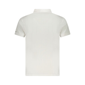 Trussardi ανδρική λευκή polo μπλούζα με κοντά μανίκια και λογότυπο