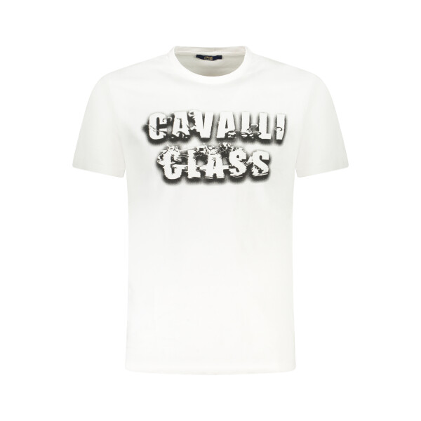 CAVALLI CLASS Ανδρικό Λευκό T-Shirt με κοντά μανίκια και λογότυπο