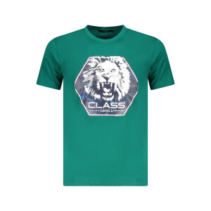 CAVALLI CLASS Ανδρικό Πράσινο T-shirt με κοντά μανίκια και λογότυπο