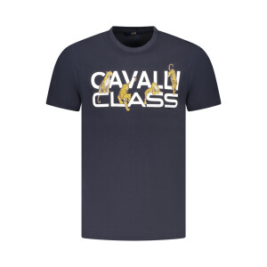 Cavalli Class Ανδρικό Μπλε T-shirt με κοντά μανίκια και λογότυπο