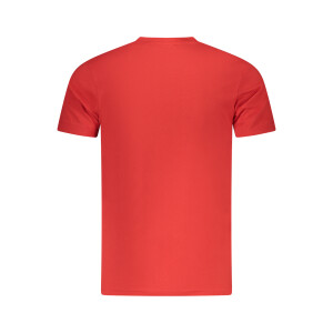 CAVALLI CLASS Ανδρικό Κόκκινο T-shirt με στρογγυλή λαιμόκοψη και print λογότυπο