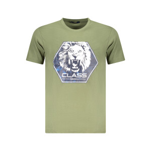 CAVALLI CLASS Ανδρικό Πράσινο T-Shirt με κοντά μανίκια και λογότυπο