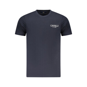 CAVALLI CLASS Ανδρικό Μπλε T-Shirt με print λογότυπο