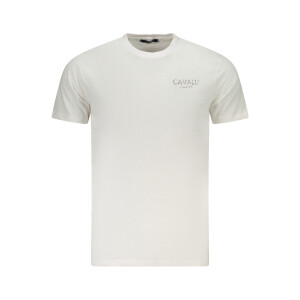 CAVALLI CLASS Ανδρικό Λευκό T-Shirt με print λογότυπο