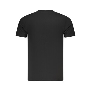 CAVALLI CLASS ανδρικό μαύρο T-shirt με κοντά μανίκια και λογότυπο