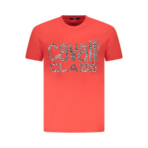 Cavalli Class Ανδρικό Κόκκινο T-shirt με print λογότυπο