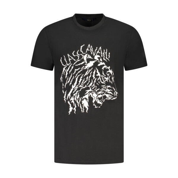 Cavalli Class ανδρικό μαύρο t-shirt με κοντά μανίκια και λογότυπο