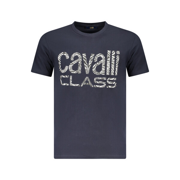 CAVALLI CLASS Ανδρικό Μπλε T-Shirt με κοντά μανίκια και λογότυπο