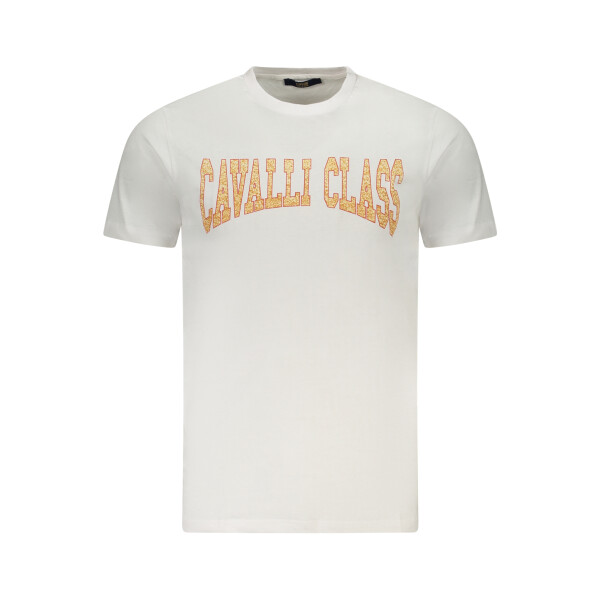 Cavalli Class Ανδρικό Λευκό T-shirt με κοντά μανίκια και print λογότυπο